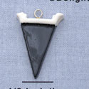 7039 - Pennant - Black  - Resin Charm