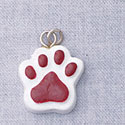 7043 tlf - Paw - Maroon  - Resin Charm