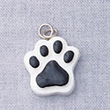 7047 - Paw - Black  - Resin Charm