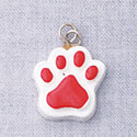 7049 - Paw - Red  - Resin Charm
