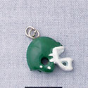 7052* - Football Helmet - Green Resin Charm