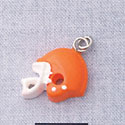 7060 - Football Helmet - Orange  - Resin Charm