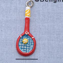 7063 - Tennis Raquet - Red  - Resin Charm