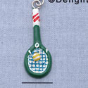 7064 - Tennis Raquet - Green  - Resin Charm