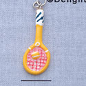7065 - Tennis Raquet - Yellow  - Resin Charm