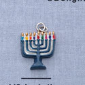 7079 - Menorah - Colors  - Resin Charm