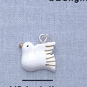 7083 tlf - Dove - White  - Resin Charm