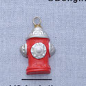 7087 - Fire Hydrant - Red  - Resin Charm