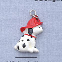 7088 - Dog - Dalmatian Hat On  - Resin Charm