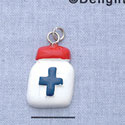 7089 - Medicine Bottle - White  - Resin Charm