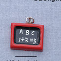 7097 - Slate - Red Abc  - Resin Charm