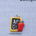 7100 - Slate - Abc Apple Yellow  - Resin Charm