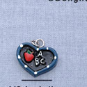 7103 - Slate - Heart Blue  - Resin Charm