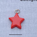 7109 - Star - Red  - Resin Charm