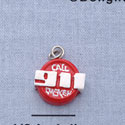 7126 - Emergency - 911 Red  - Resin Charm