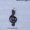 7145 - Clef Note - Black and White  - Resin Charm