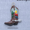 7254 - Boot - Fancy Cactus  - Resin Charm