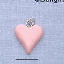 7276 - Heart - Pink  - Resin Charm