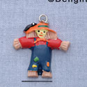 7279 - Scarecrow - Hat Orange  - Resin Charm