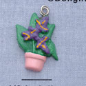 7282 - Iris - Flower Pot Pastel  - Resin Charm