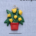 7284 - Flower Pot - Tulip Bright  - Resin Charm