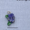 7301 - Flower - Purple Bright  - Resin Charm