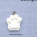 7350 - Paw - White  - Resin Charm