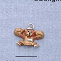 7351 - Cheerleader Bear - Gold  - Resin Charm