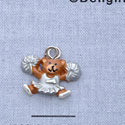 7352 - Cheerleader Bear - Silver  - Resin Charm