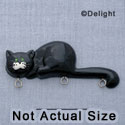 7360 - Cat - Black Laying  - Resin Charm Holder