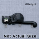 7360 - Cat - Black Laying  - Resin Charm Holder