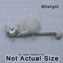7362 - Cat - Gray Laying  - Resin Charm Holder
