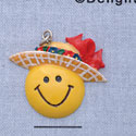 7373 - Smiley Face - Bonnet  - Resin Charm