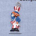 7391 - Uncle Sam Bear - Usa  - Resin Charm