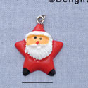 7408 - Santa Star - Face  - Resin Charm