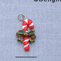 7410* - Candy Cane - Bow Green Resin Charm (Left or Right)