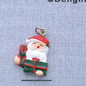 7413 tlf - Santa - Present  - Resin Charm