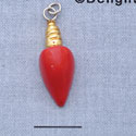 7417 - Light - Gold Red  - Resin Charm