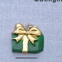 7418 - Present - Green Gold Bow  - Resin Charm