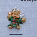 7422 - Angel Bear - Green  - Resin Charm