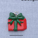 7428 - Present - Red Green Bow  - Resin Charm