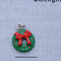 7430 - Wreath - Red  - Resin Charm