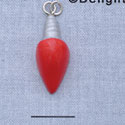 7432 - Light - Silver Red  - Resin Charm