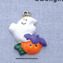 7477* - Ghost - Bat Pumpkin Resin Charm (Left or Right)