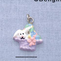 7502 - Bunny - Basket Purple  - Resin Charm