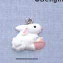 7506 - Bunny - Basket  - Resin Charm