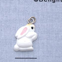 7508 - Bunny - White Standing  - Resin Charm (Left or Right)