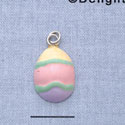 7510 - Easter Egg - Pink Center  - Resin Charm