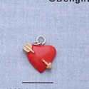 7515* - Heart - Red Arrow Gold Resin Charm (Left or Right)