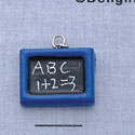 7537 - Slate - Blue Abc  - Resin Charm